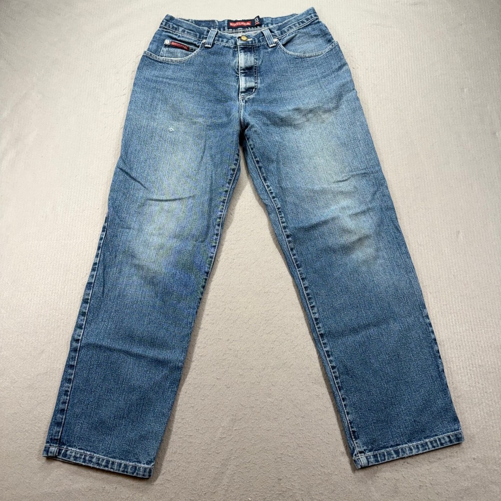 Quiksilver Basic Cut Jeans Mens 33 Blue USA Made Vintage Straight Leg Denim